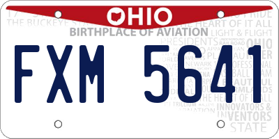 OH license plate FXM5641