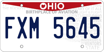 OH license plate FXM5645
