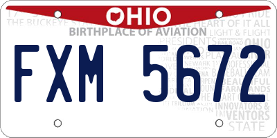 OH license plate FXM5672