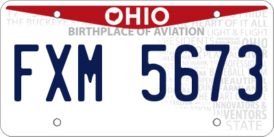 OH license plate FXM5673