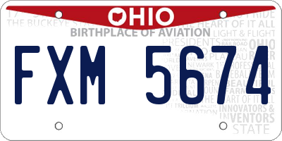 OH license plate FXM5674