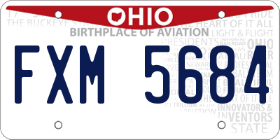 OH license plate FXM5684