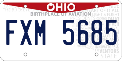 OH license plate FXM5685