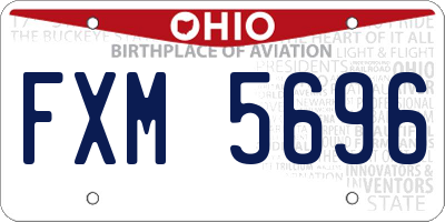 OH license plate FXM5696
