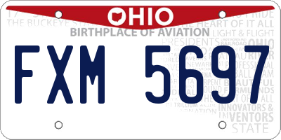 OH license plate FXM5697