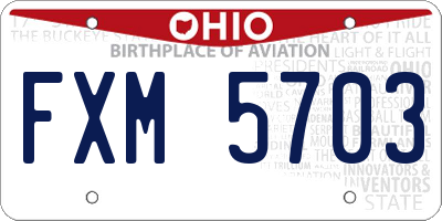 OH license plate FXM5703