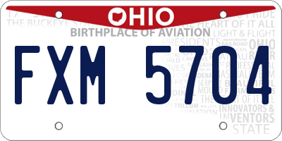 OH license plate FXM5704