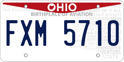 OH license plate FXM5710