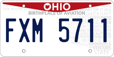 OH license plate FXM5711
