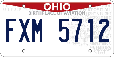 OH license plate FXM5712