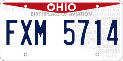 OH license plate FXM5714