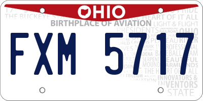 OH license plate FXM5717