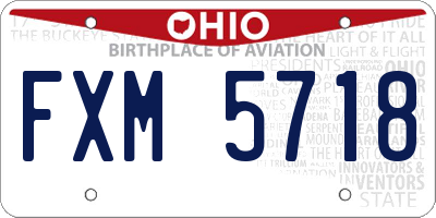 OH license plate FXM5718