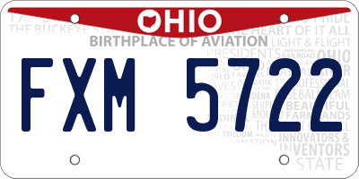 OH license plate FXM5722
