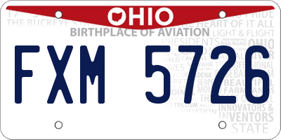 OH license plate FXM5726