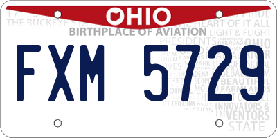 OH license plate FXM5729