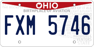 OH license plate FXM5746