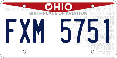 OH license plate FXM5751