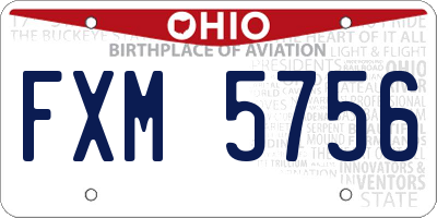 OH license plate FXM5756