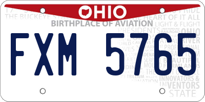 OH license plate FXM5765