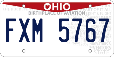 OH license plate FXM5767