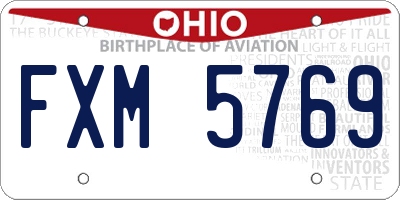 OH license plate FXM5769