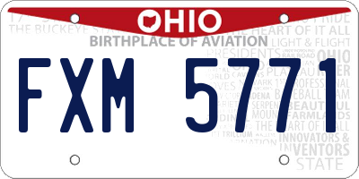 OH license plate FXM5771