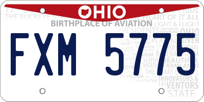 OH license plate FXM5775