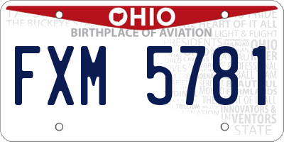 OH license plate FXM5781