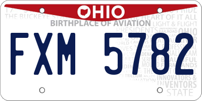 OH license plate FXM5782