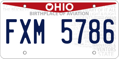OH license plate FXM5786