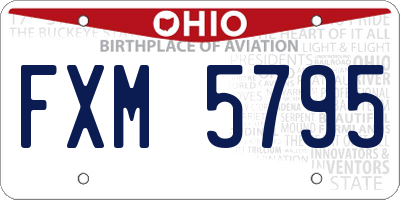 OH license plate FXM5795