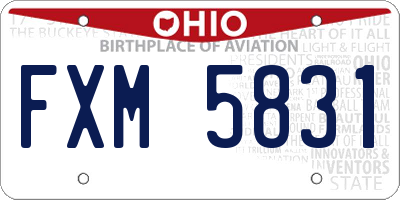 OH license plate FXM5831