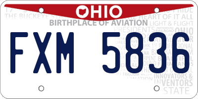OH license plate FXM5836