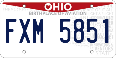 OH license plate FXM5851
