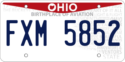 OH license plate FXM5852