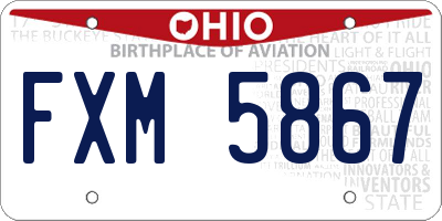 OH license plate FXM5867