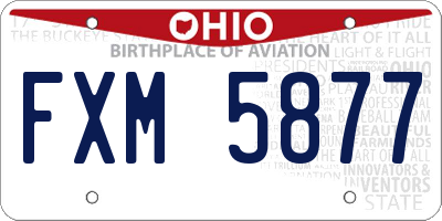 OH license plate FXM5877