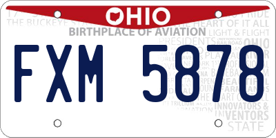 OH license plate FXM5878