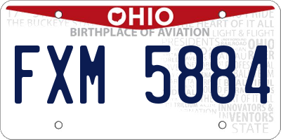 OH license plate FXM5884
