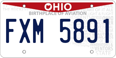 OH license plate FXM5891
