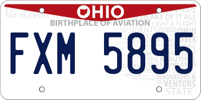 OH license plate FXM5895