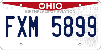 OH license plate FXM5899