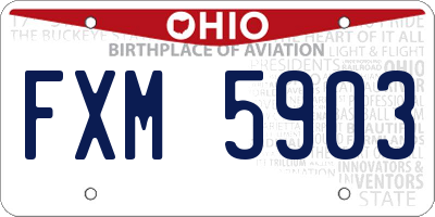 OH license plate FXM5903