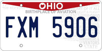 OH license plate FXM5906