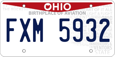 OH license plate FXM5932