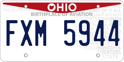 OH license plate FXM5944