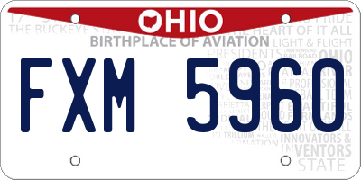 OH license plate FXM5960