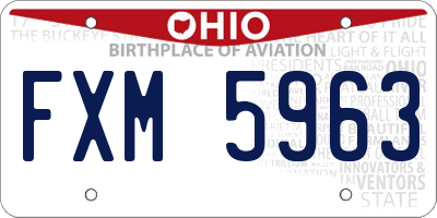 OH license plate FXM5963