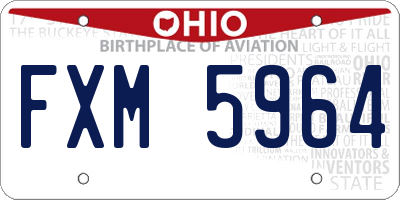 OH license plate FXM5964